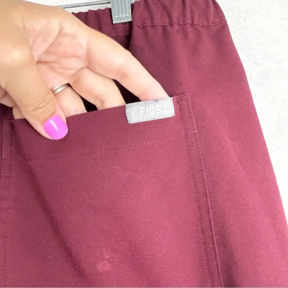 FIGS Men's Pisco Basic Drawstring Scrub Pants In Burgundy‎ Maroon Size XL Doctor